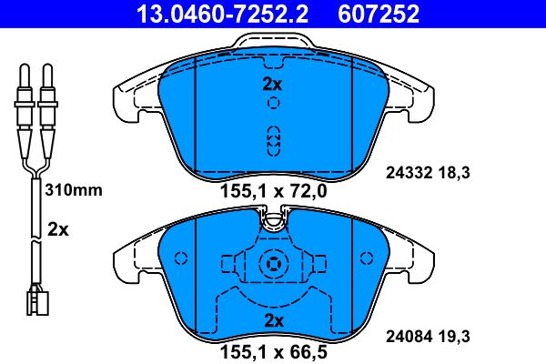 Klocki hamulcowe ATE 13.0460-7252.2