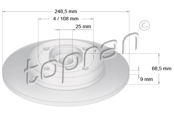 Tarcza hamulcowa TOPRAN 721 185