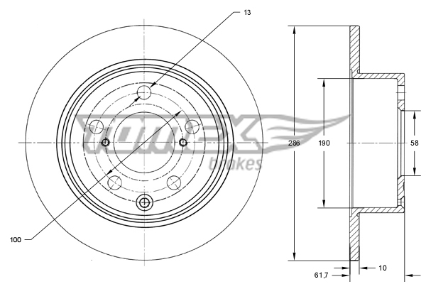 Tarcza hamulcowa TOMEX BRAKES TX 74-15