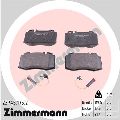 Klocki hamulcowe ZIMMERMANN 23745.175.2