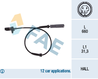 Czujnik ABS FAE 78044