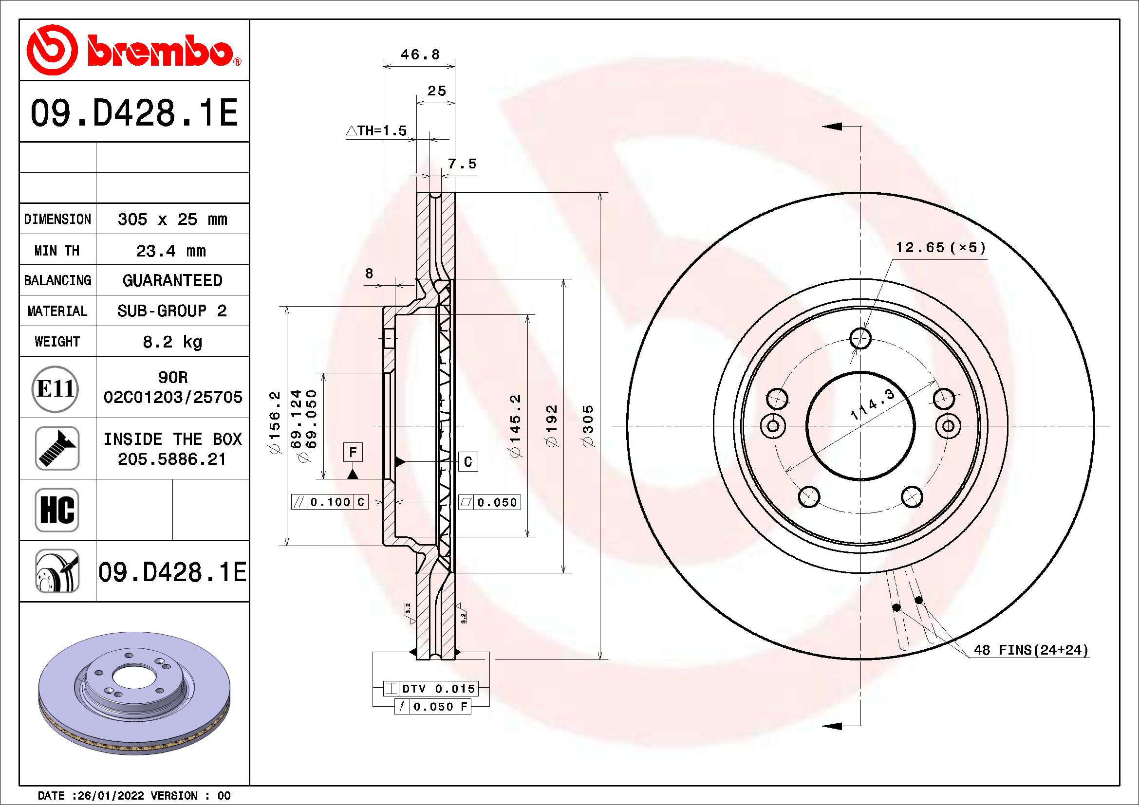 Zestaw do hamulców, hamulce tarczowe BREMBO KT 08 014