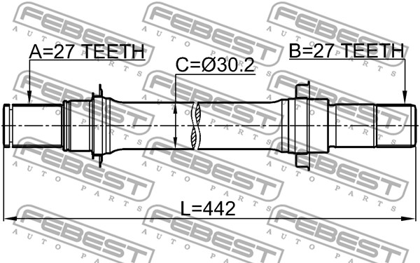 Półoś napędowa FEBEST 0312-CL7ATRH