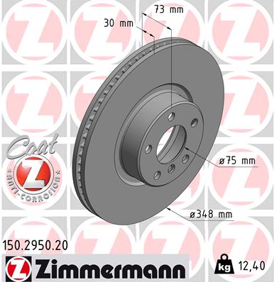 Tarcza hamulcowa ZIMMERMANN 150.2950.20
