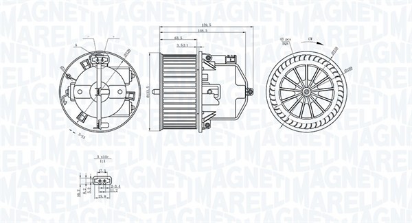 Wentylator wnętrza MAGNETI MARELLI 069412371010