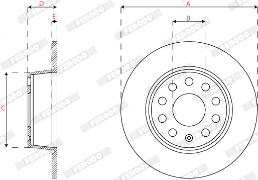 Tarcza hamulcowa FERODO DDF2825C