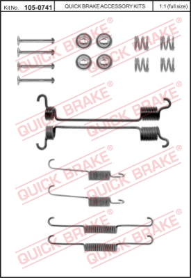 Zestaw dodatków do szczęk hamulcowych QUICK BRAKE 105-0741