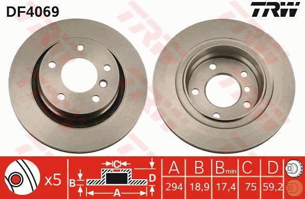 Tarcza hamulcowa TRW DF4069