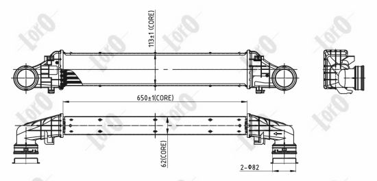 Chłodnica powietrza intercooler ABAKUS 054-018-0014