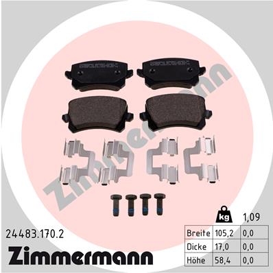 Klocki hamulcowe ZIMMERMANN 24483.170.2