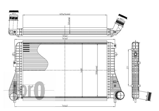 Chłodnica powietrza intercooler ABAKUS 053-018-0006