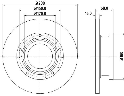 Tarcza hamulcowa HELLA 8DD 355 120-181