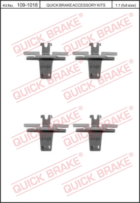 Zestaw akcesoriów montażowych  klocków hamulcowych QUICK BRAKE 109-1018