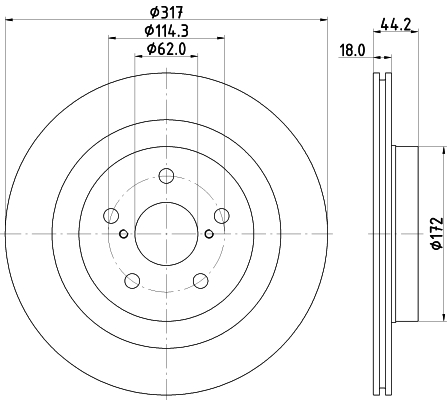 Tarcza hamulcowa HELLA 8DD 355 134-961