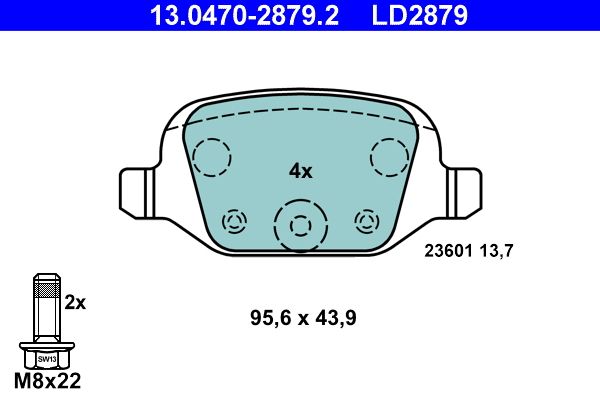 Klocki hamulcowe ATE 13.0470-2879.2