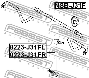 Łącznik stabilizatora FEBEST 0223-J31FR