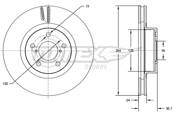 Tarcza hamulcowa TOMEX BRAKES TX 72-74