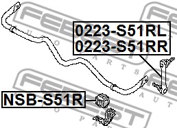 Łącznik stabilizatora FEBEST 0223-S51RL