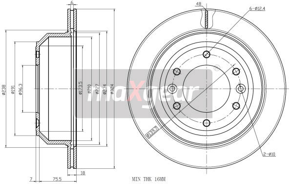 Tarcza hamulcowa MAXGEAR 19-3190
