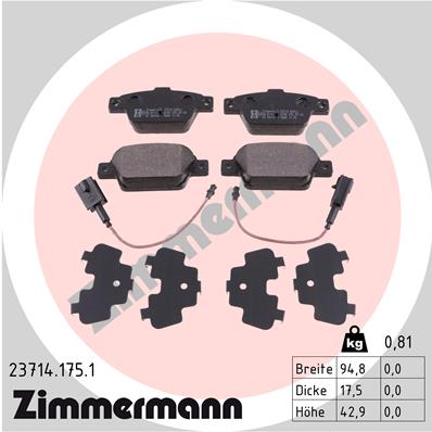 Klocki hamulcowe ZIMMERMANN 23714.175.1