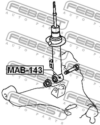 Tuleja montażowa amortyzatora FEBEST MAB-143