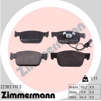 Klocki hamulcowe ZIMMERMANN 22383.170.2