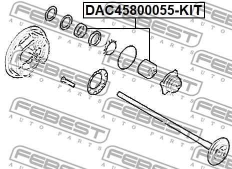 Zestaw łożysk koła FEBEST DAC45800055-KIT