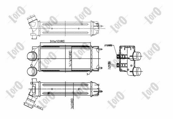 Chłodnica powietrza intercooler ABAKUS 009-018-0010