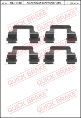 Zestaw akcesoriów montażowych  klocków hamulcowych QUICK BRAKE 109-1610