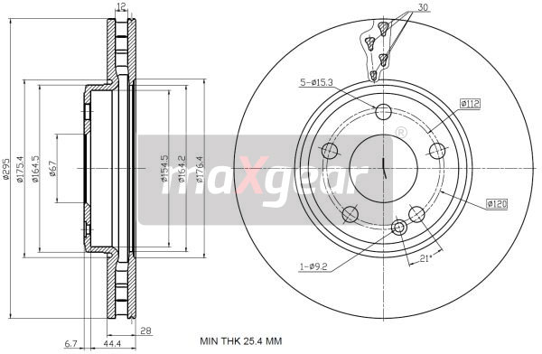 Tarcza hamulcowa MAXGEAR 19-3209