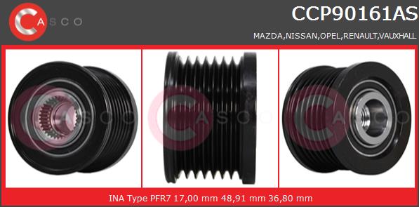 Koło pasowe alternatora CASCO CCP90161AS