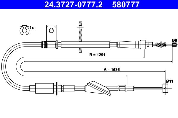 Linka hamulca ręcznego ATE 24.3727-0777.2