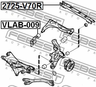 Wahacz zawieszenia koła FEBEST 2725-V70R