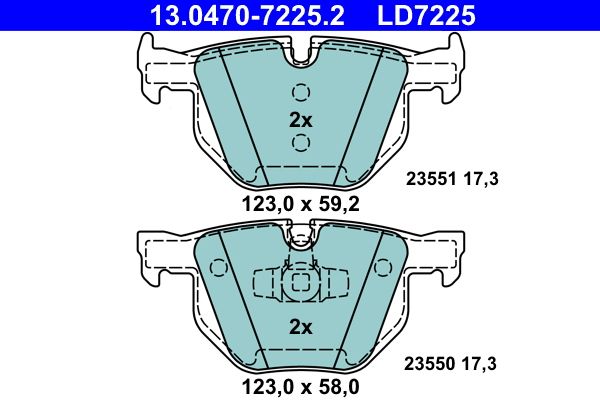 Klocki hamulcowe ATE 13.0470-7225.2