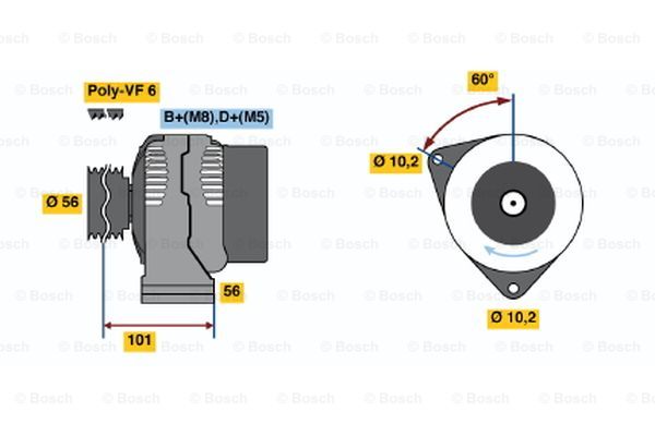 Alternator BOSCH 0 986 039 750