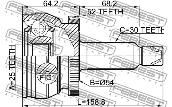 Przegub FEBEST 2210-XM12A52