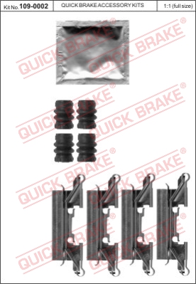 Zestaw akcesoriów montażowych  klocków hamulcowych QUICK BRAKE 109-0002