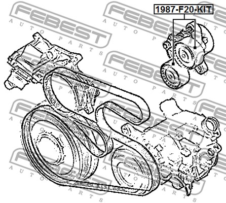 Rolka napinacza paska osprzętu FEBEST 1987-F20-KIT