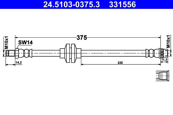 Przewód hamulcowy elastyczny ATE 24.5103-0375.3