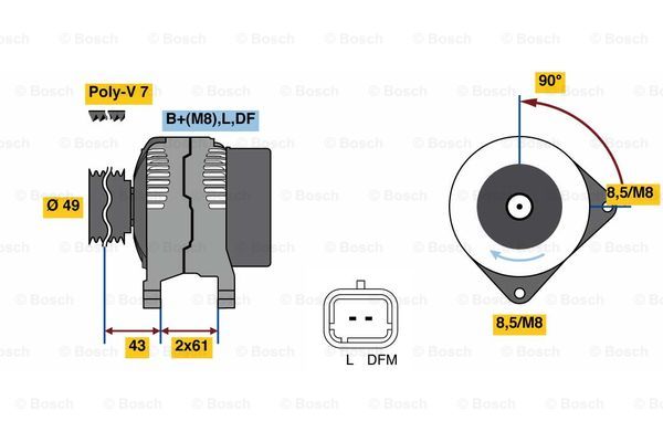 Alternator BOSCH 0 986 080 270