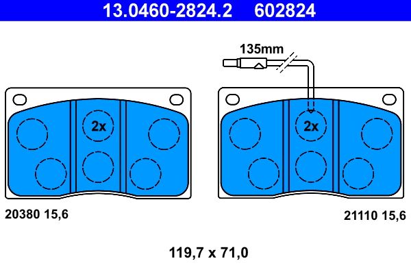 Klocki hamulcowe ATE 13.0460-2824.2