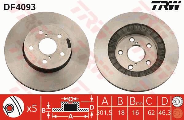 Tarcza hamulcowa TRW DF4093