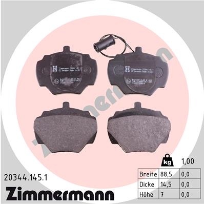 Klocki hamulcowe ZIMMERMANN 20344.145.1