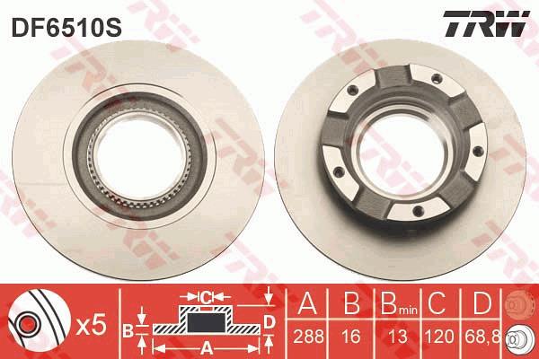 Tarcza hamulcowa TRW DF6510S