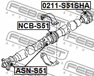 Łącznik wału napędowego FEBEST ASN-S51