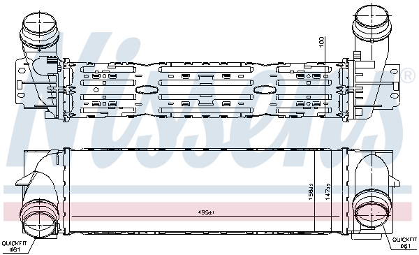 Chłodnica powietrza intercooler NISSENS 961244