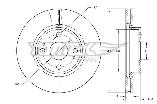 Tarcza hamulcowa TOMEX BRAKES TX 73-87