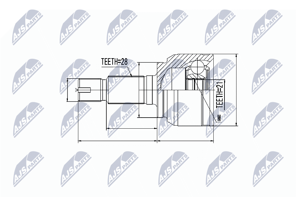 Zestaw przegubu, wał napędowy NTY NPZ-LR-018