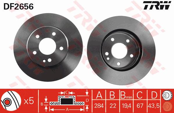 Tarcza hamulcowa TRW DF2656