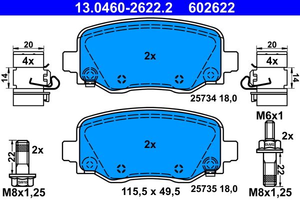 Klocki hamulcowe ATE 13.0460-2622.2